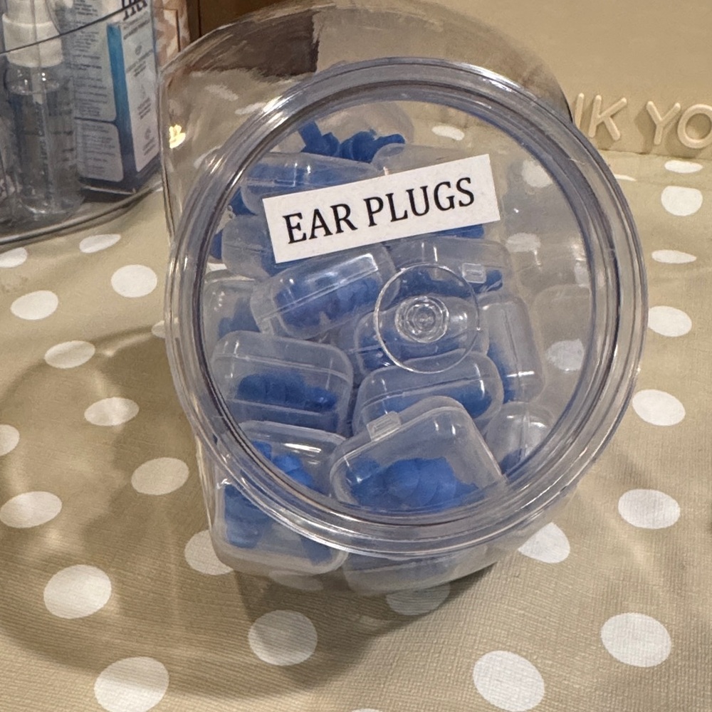Blue Ear Plugs in Clear Case